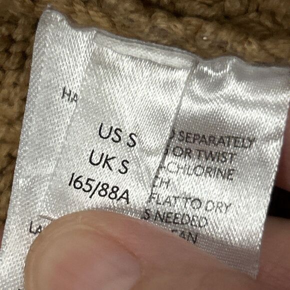 Anthropologie Pilcro Fisherman Tunic Sweater Dress Small Tan Gold Chunky Knit - Picture 6 of 11